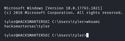 SSH access with user tyler credentials