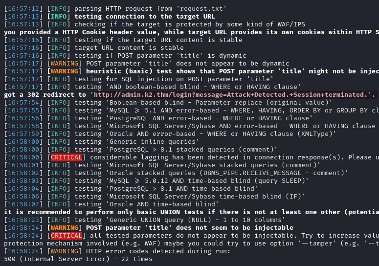 SQLmap exploitation