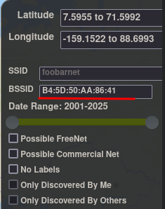 BSSID search on wigle.net