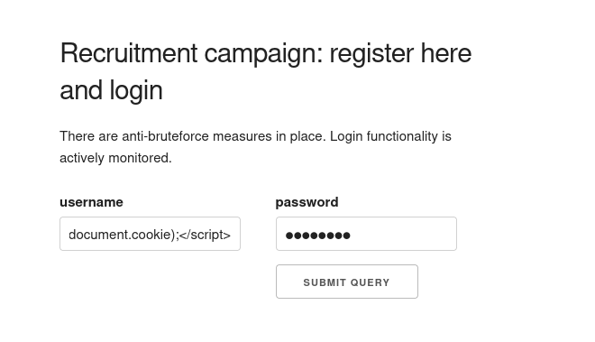 Payload for username