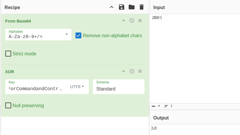 decoded command in CyberChef