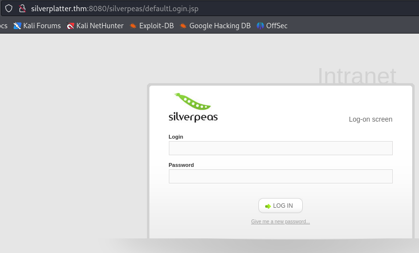 silverpeas login page