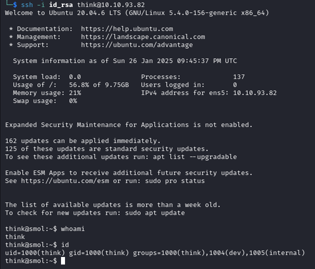 think ssh login