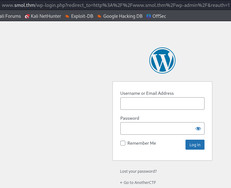 wp-admin login