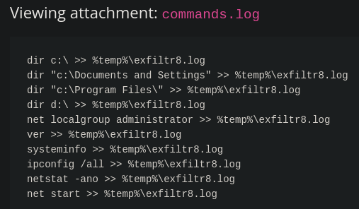 commands log file