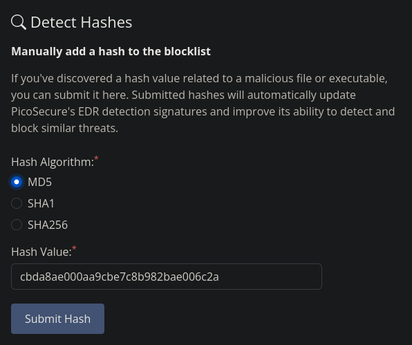 Detect Hashes