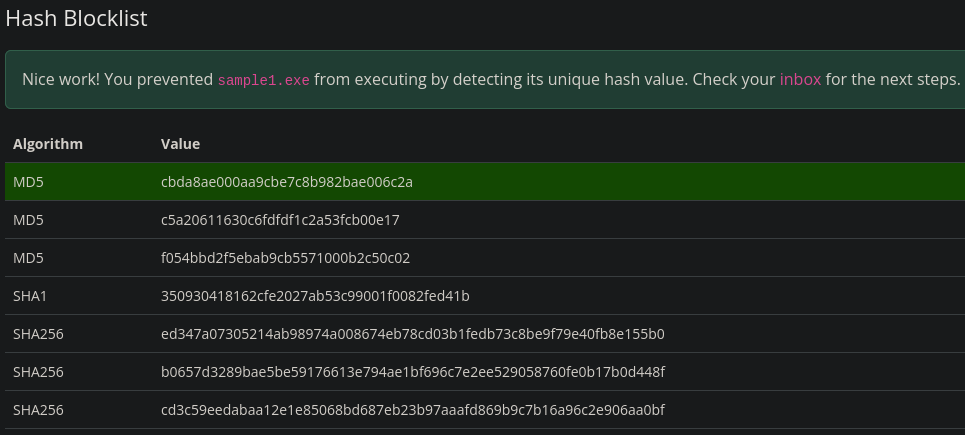 Hash Blocklist